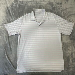 Peter Millar XXL Summer Comfort Men’s Striped Golf Polo Short Sleeve Blue Purple